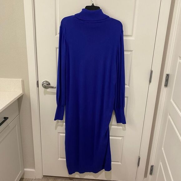 Ted Baker London Aavvaa Knitted Dress W/Ruched Side Detail, Blue. Size 5, US 12 - Picture 8 of 16